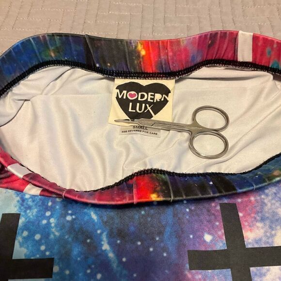 Modern Lux Stretch Multicolor and Cross Midiskirt, S, christcore, bubble goth - Picture 7 of 7